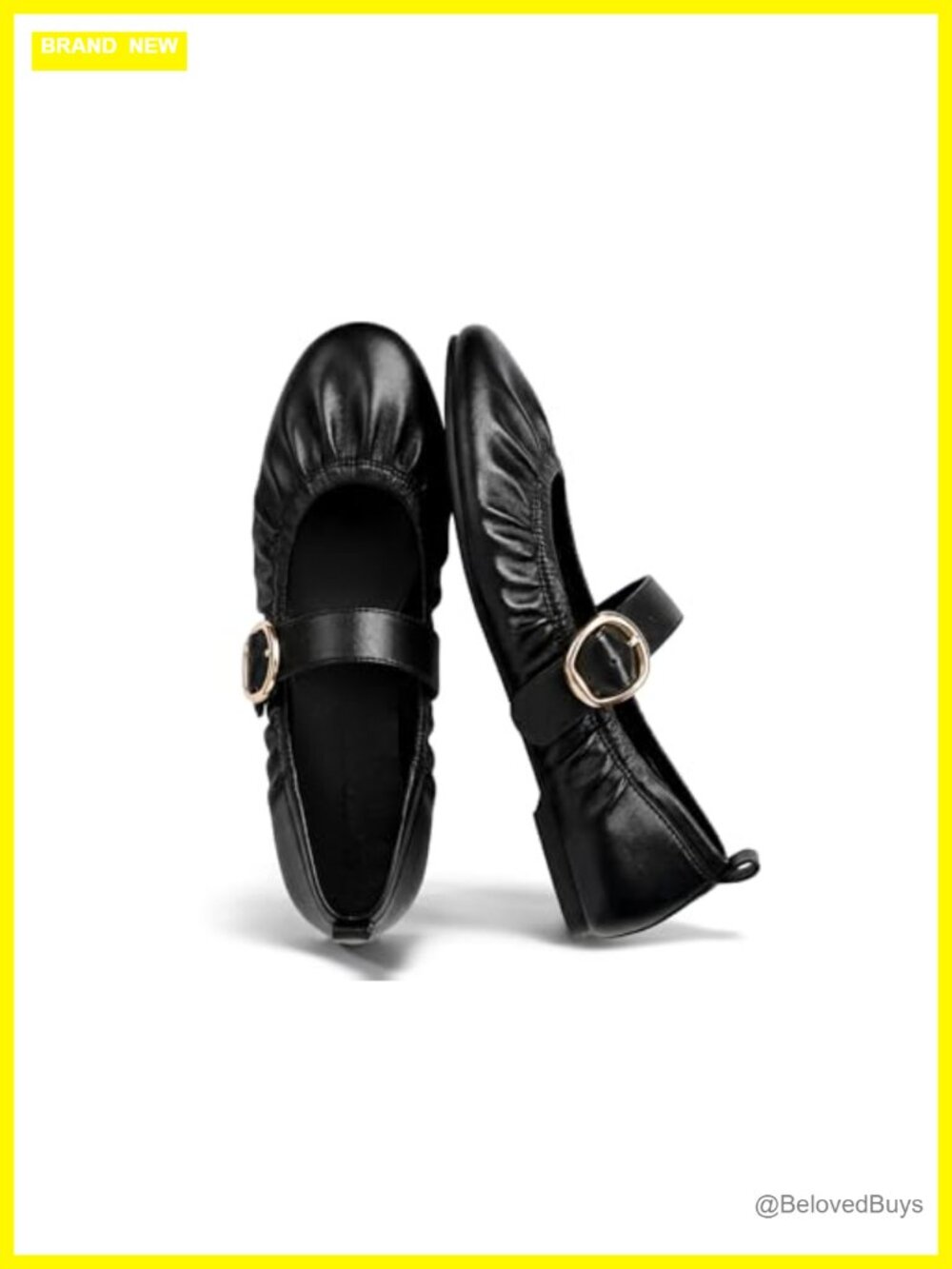 Womens Ballet Flats Ruched Round Toe Mary Jane Slip On Dressy Shoes Faux Leather